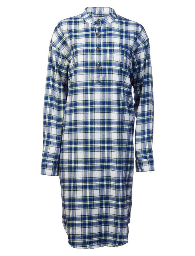 Ladies Cotton Flannel Nightshirt - Douglas Blue Tartan