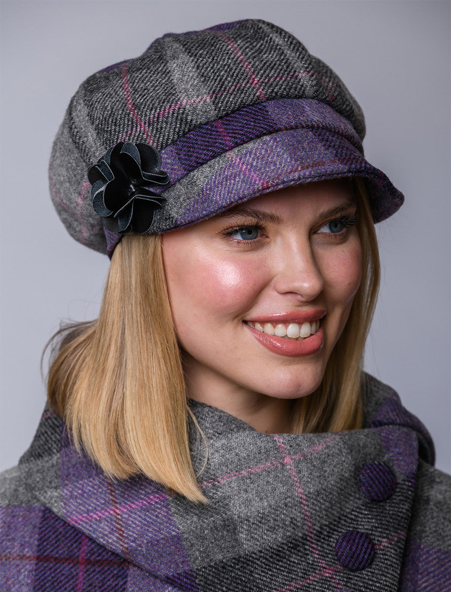 Ladies Tweed Newsboy Hat