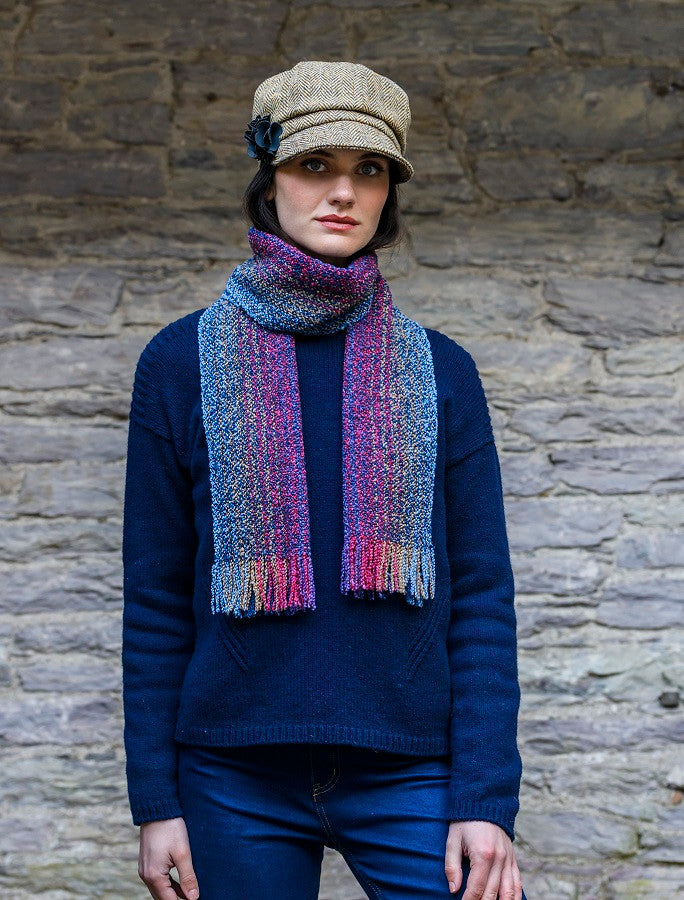 Ladies Tweed Newsboy Hat - Light Brown