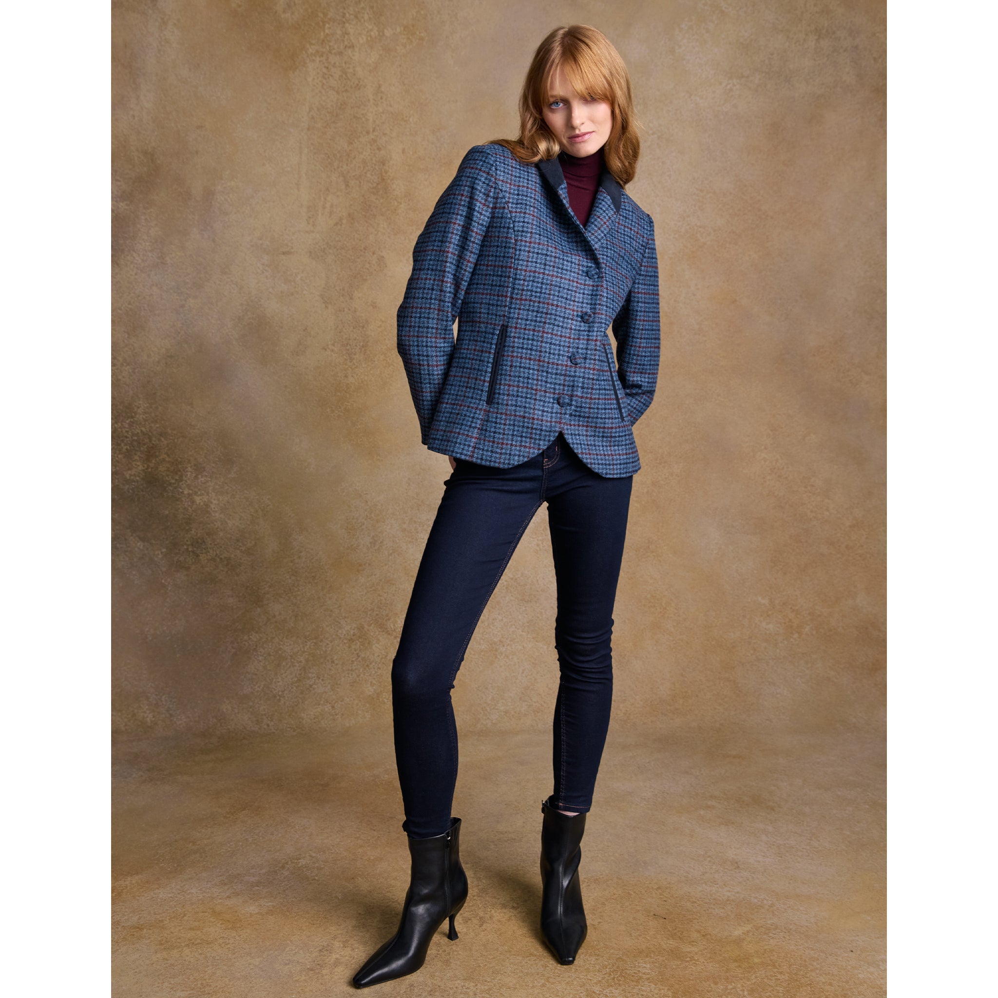 Niamh Tweed Blazer – Navy Hacking Check
