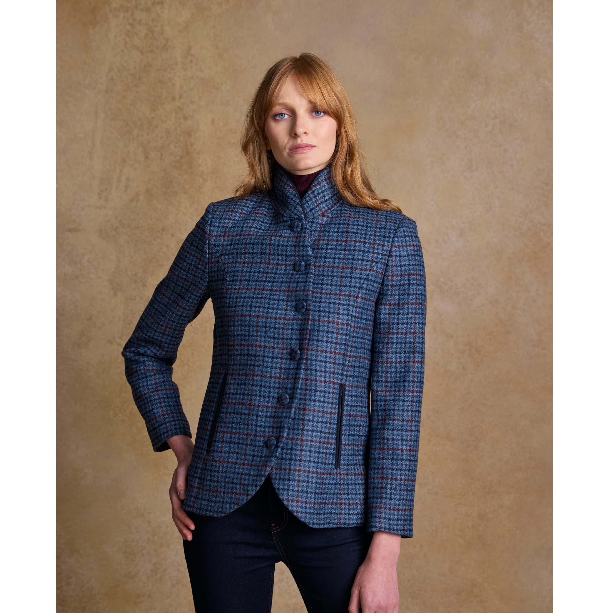 Niamh Tweed Blazer – Navy Hacking Check