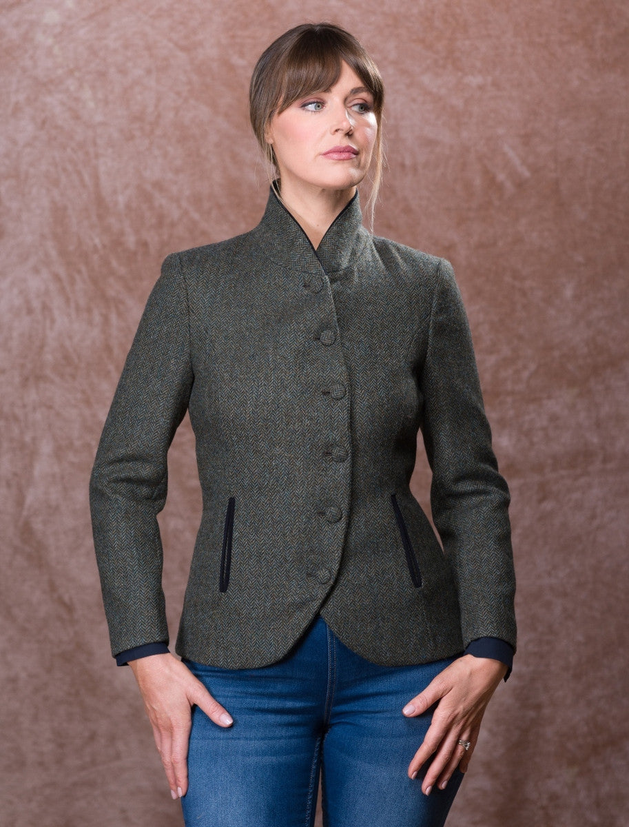 Niamh Tweed Blazer - Green Fields