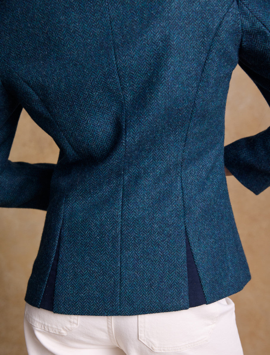Niamh Tweed Blazer – Aqua Marine Herringbone
