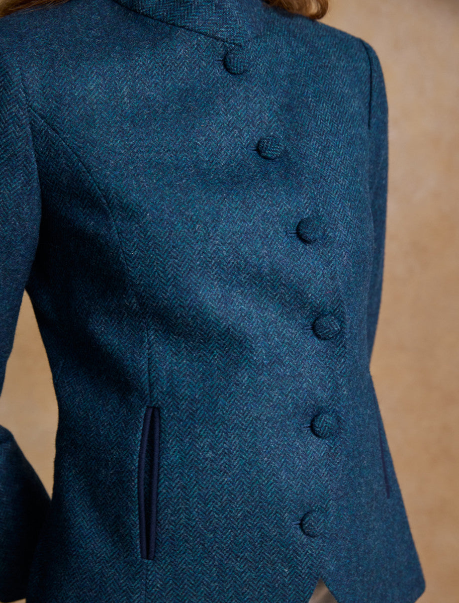 Niamh Tweed Blazer – Aqua Marine Herringbone