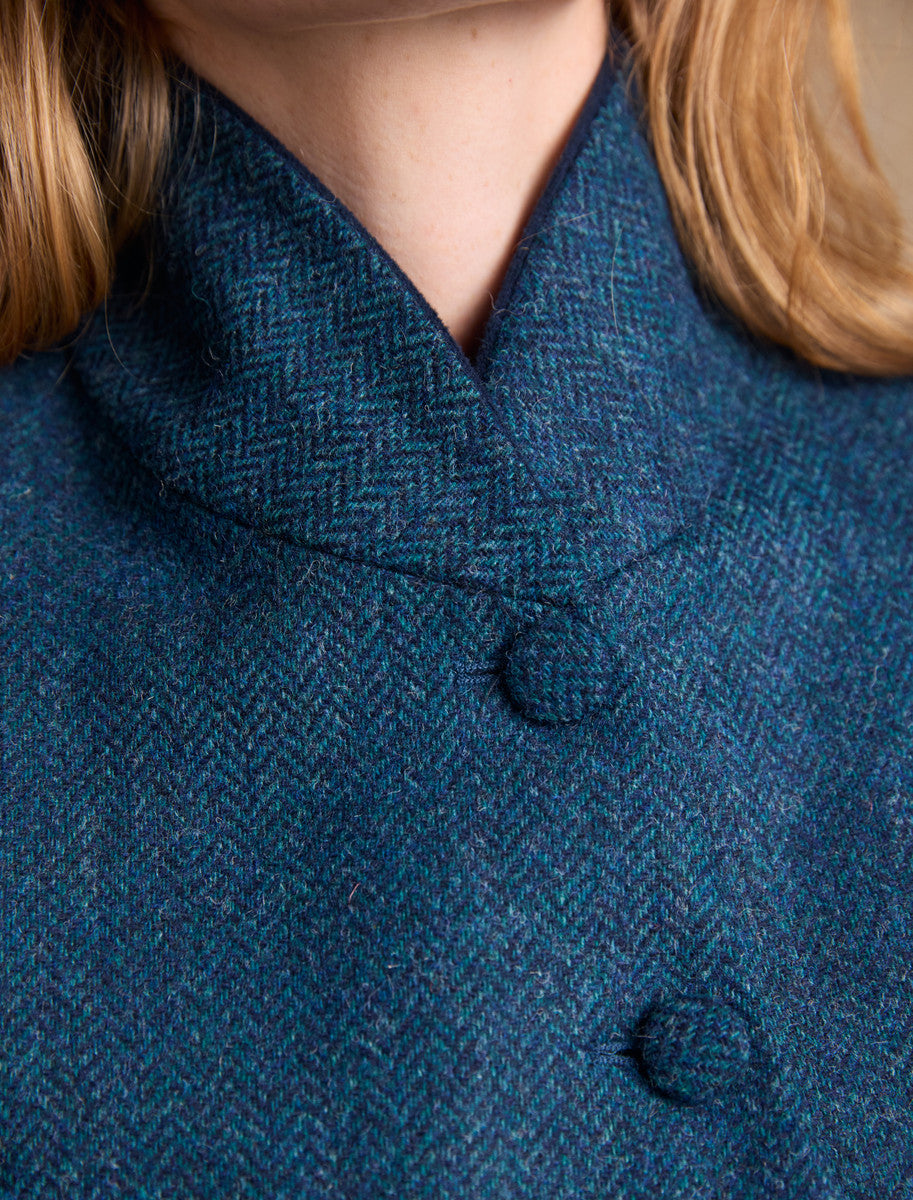 Niamh Tweed Blazer – Aqua Marine Herringbone
