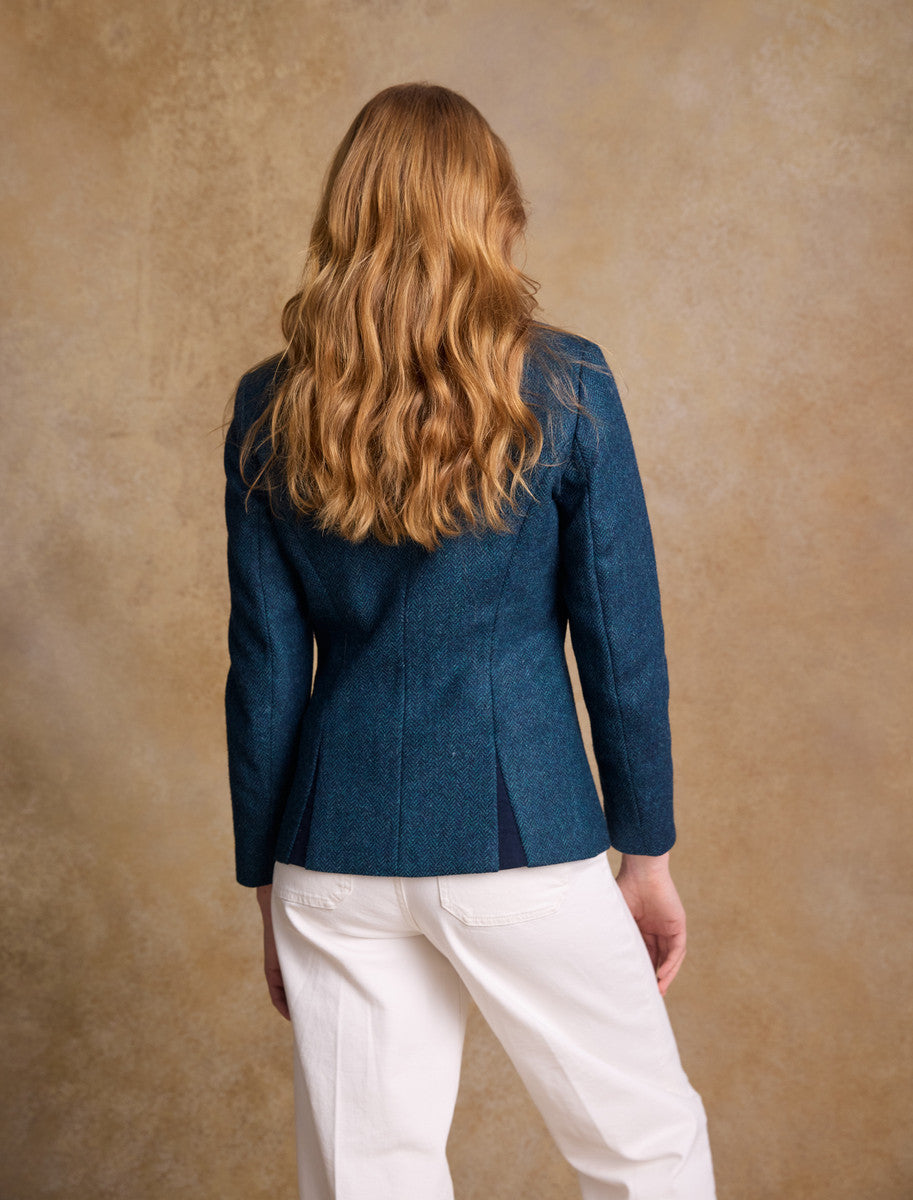 Niamh Tweed Blazer – Aqua Marine Herringbone