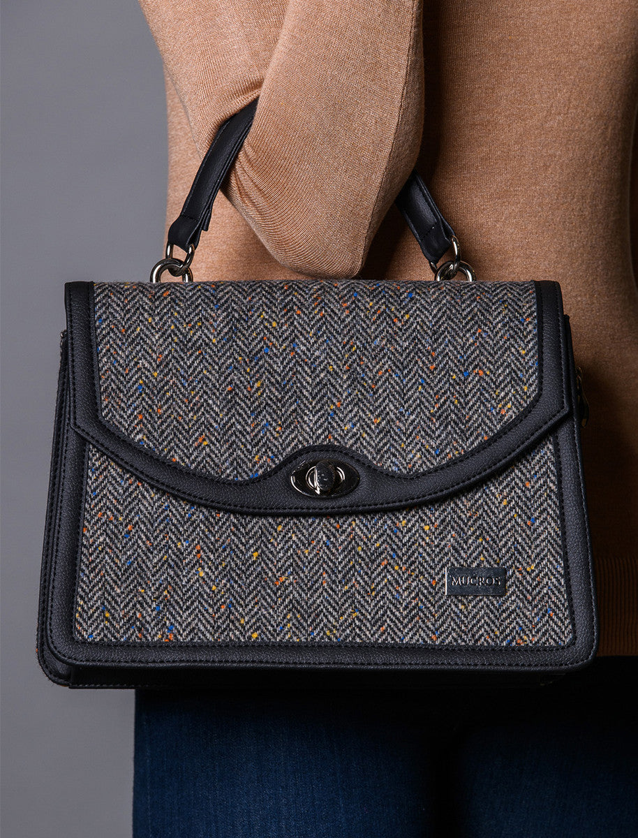Orla Tweed Bag - Grey Herringbone