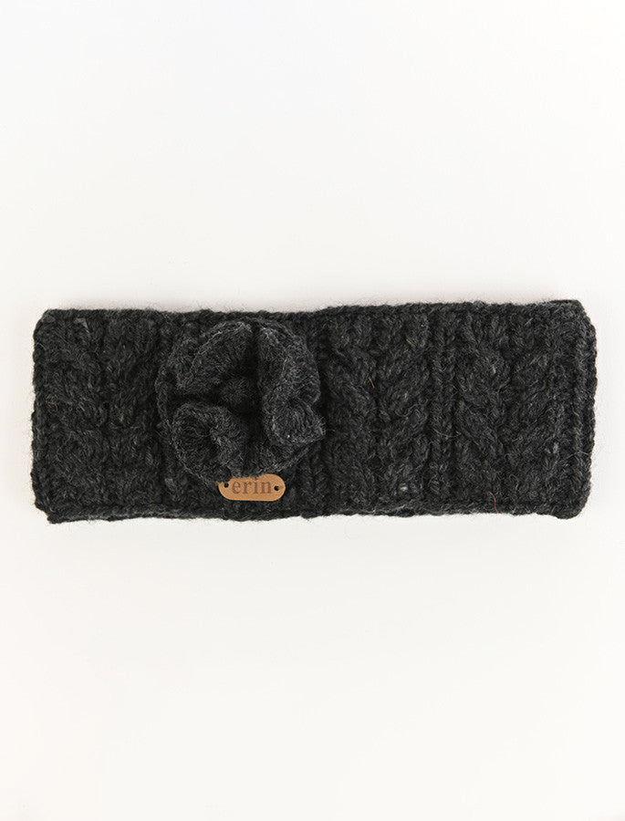 Aran Cable Fingerless Handwarmer - Charcoal