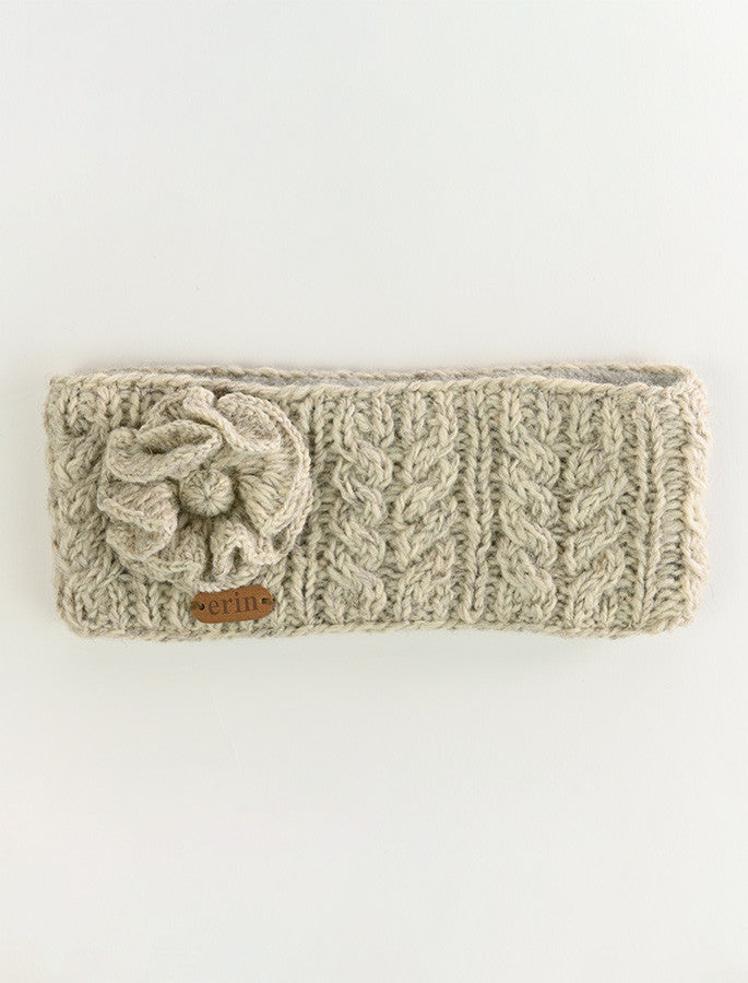 Aran Cable Fingerless Handwarmer - Oatmeal