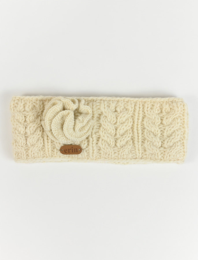 Aran Cable Fingerless Handwarmer - White