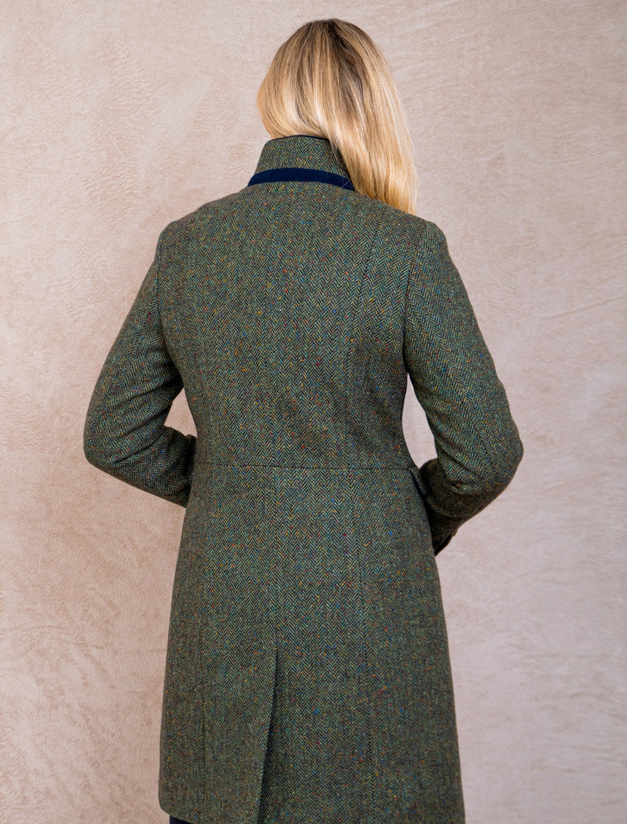 Pamela Magee Donegal Tweed Coat - Green Herringbone