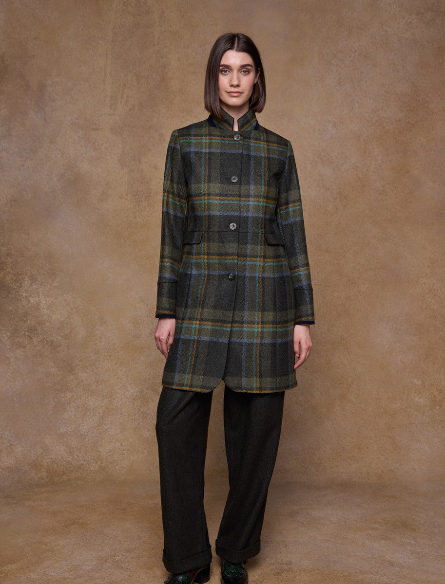 Pamela Tweed Coat - Sage & Emerald