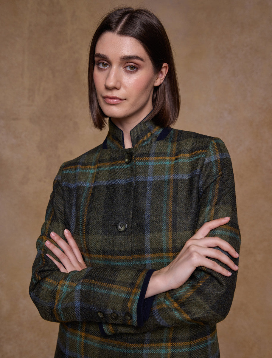 Pamela Tweed Coat - Sage & Emerald