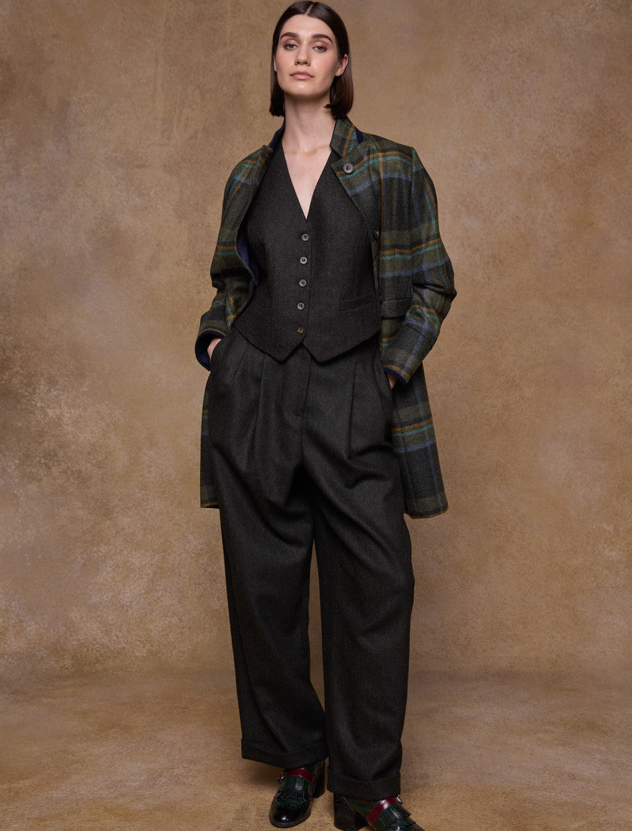 Pamela Tweed Coat - Sage & Emerald