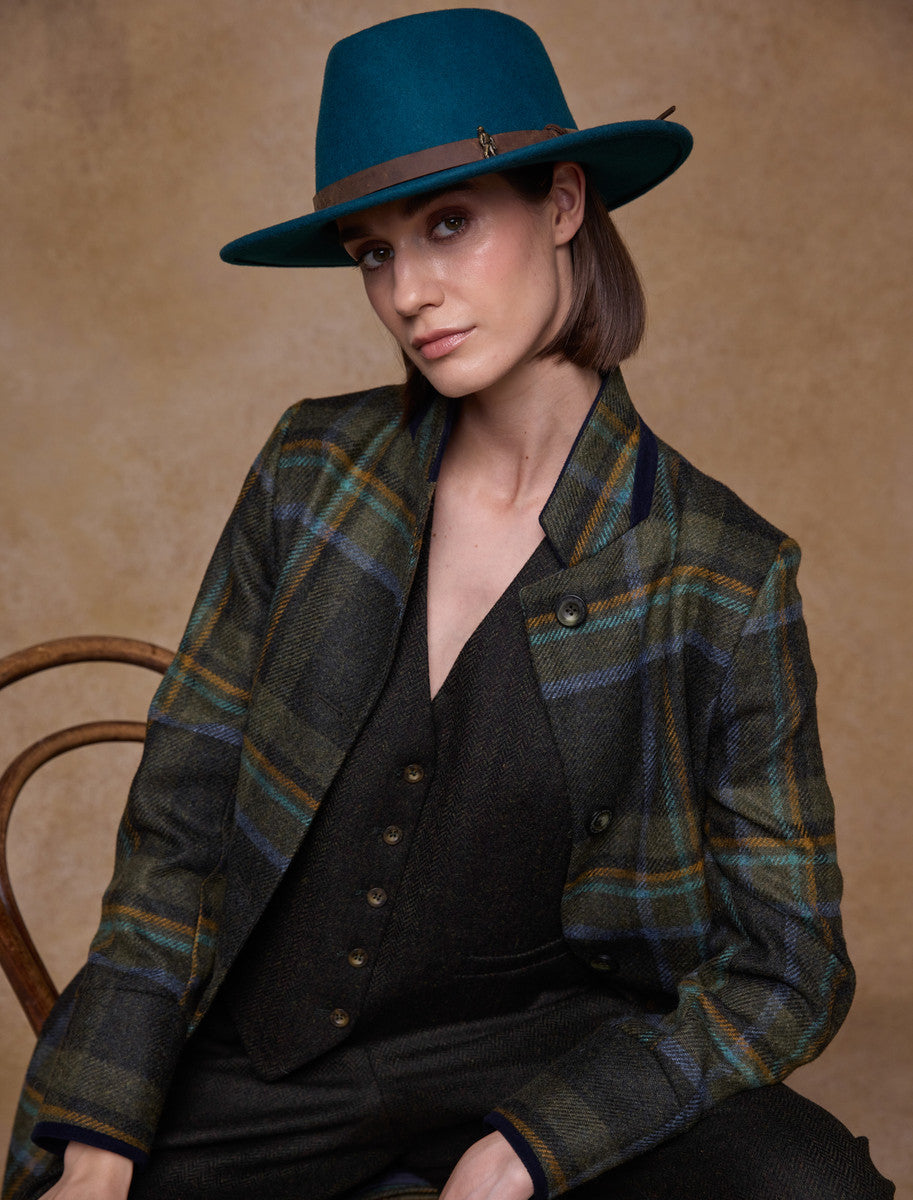 Pamela Tweed Coat - Sage & Emerald