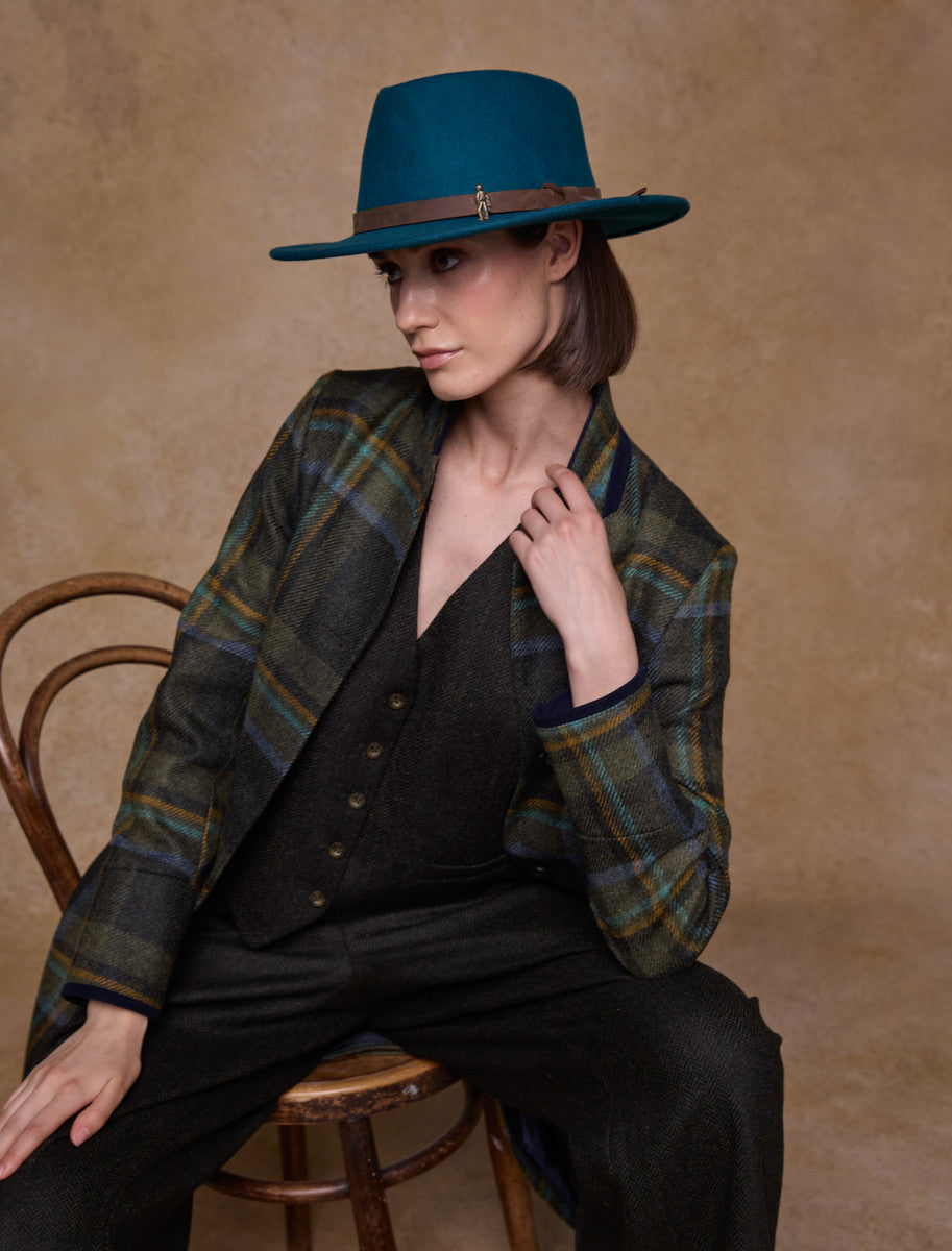 Pamela Tweed Coat - Sage & Emerald