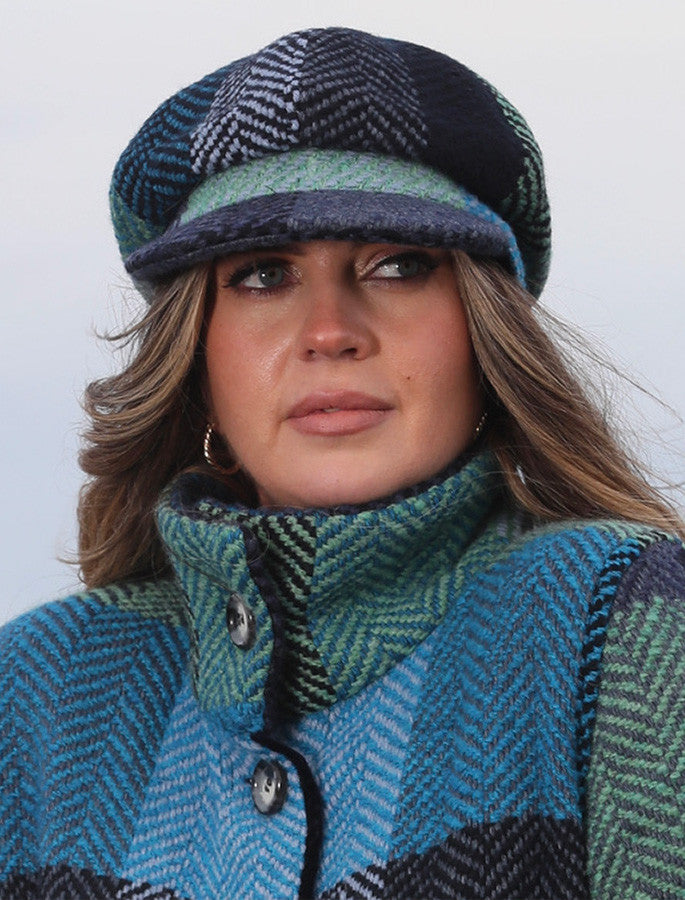 Ladies Wool Peaky Blinders Hat - Donegal Blue