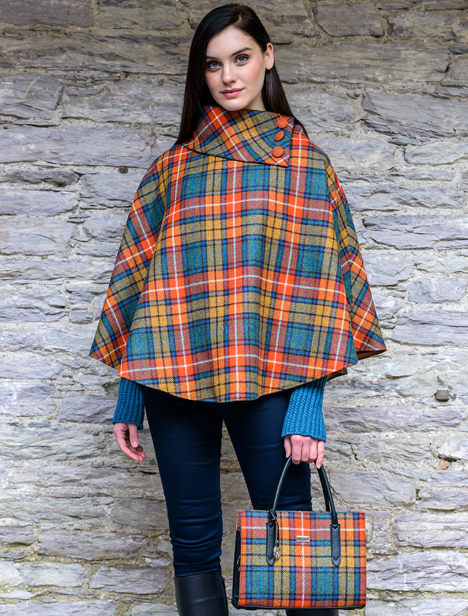 Mucros Poncho - Summer Plaid