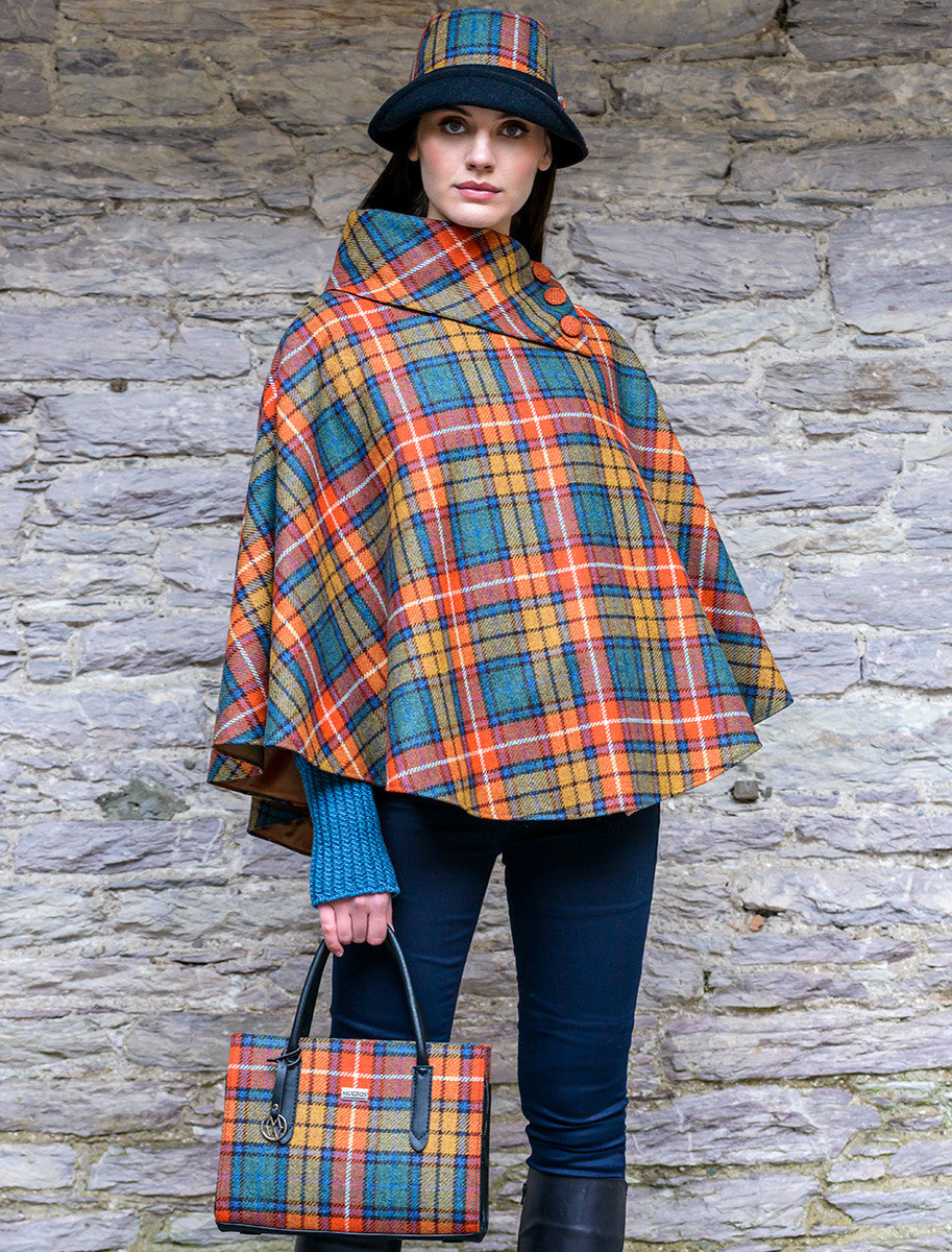 Mucros Poncho - Summer Plaid