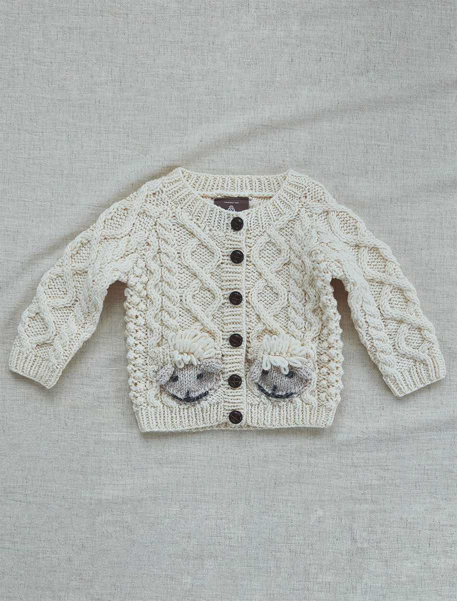 Baby Shepley Aran Cardigan - White