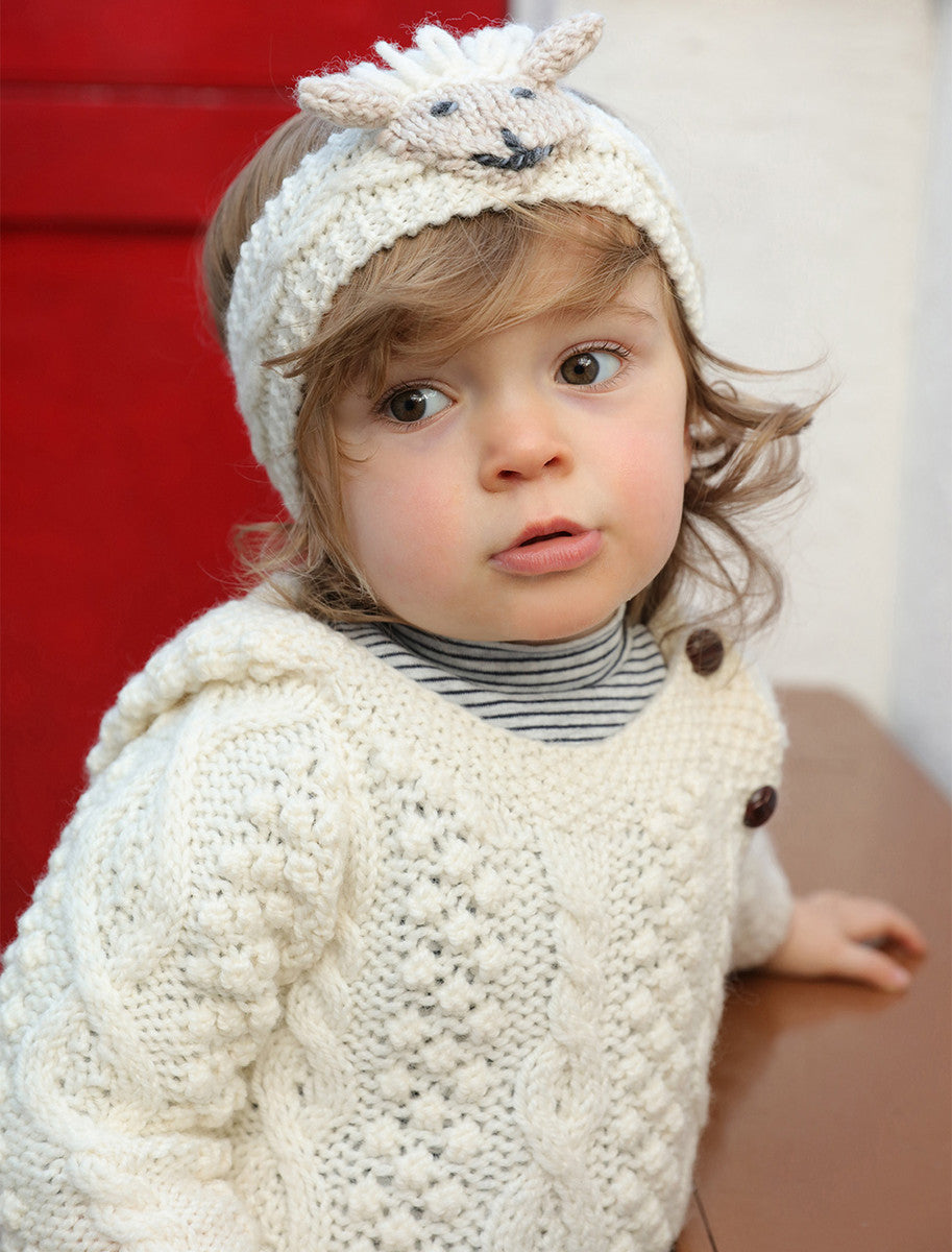 Baby Shepley Aran Headband - white