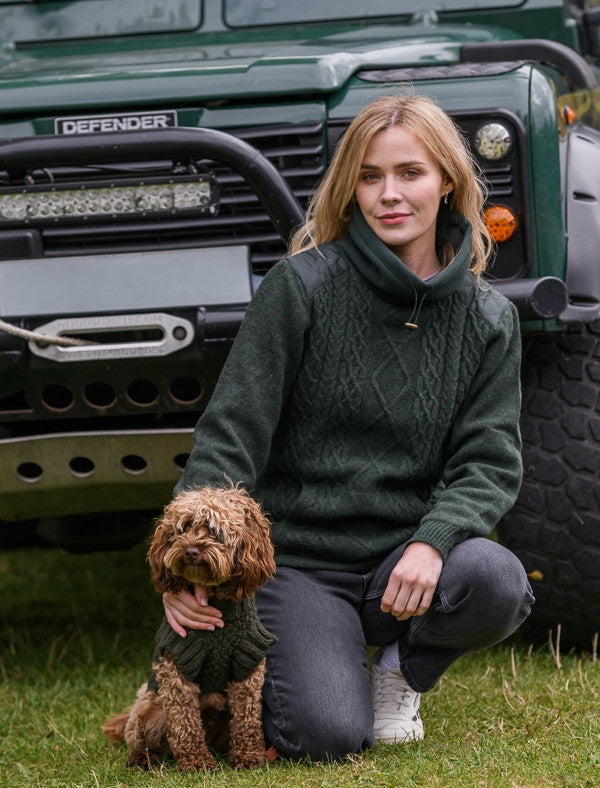 Aran Cable & Diamond Dog Sweater