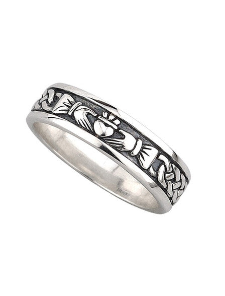 Ladies Oxidised Claddagh Ring