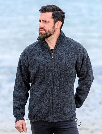 Windproof Aran Style Jacket - Silver