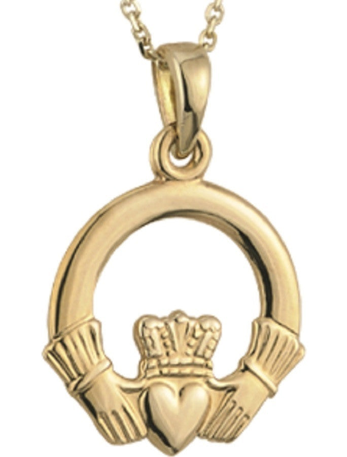 9K Gold Claddagh Heart Pendant