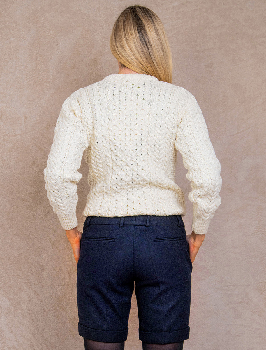 Maggie Tweed Shorts - Navy Fleck