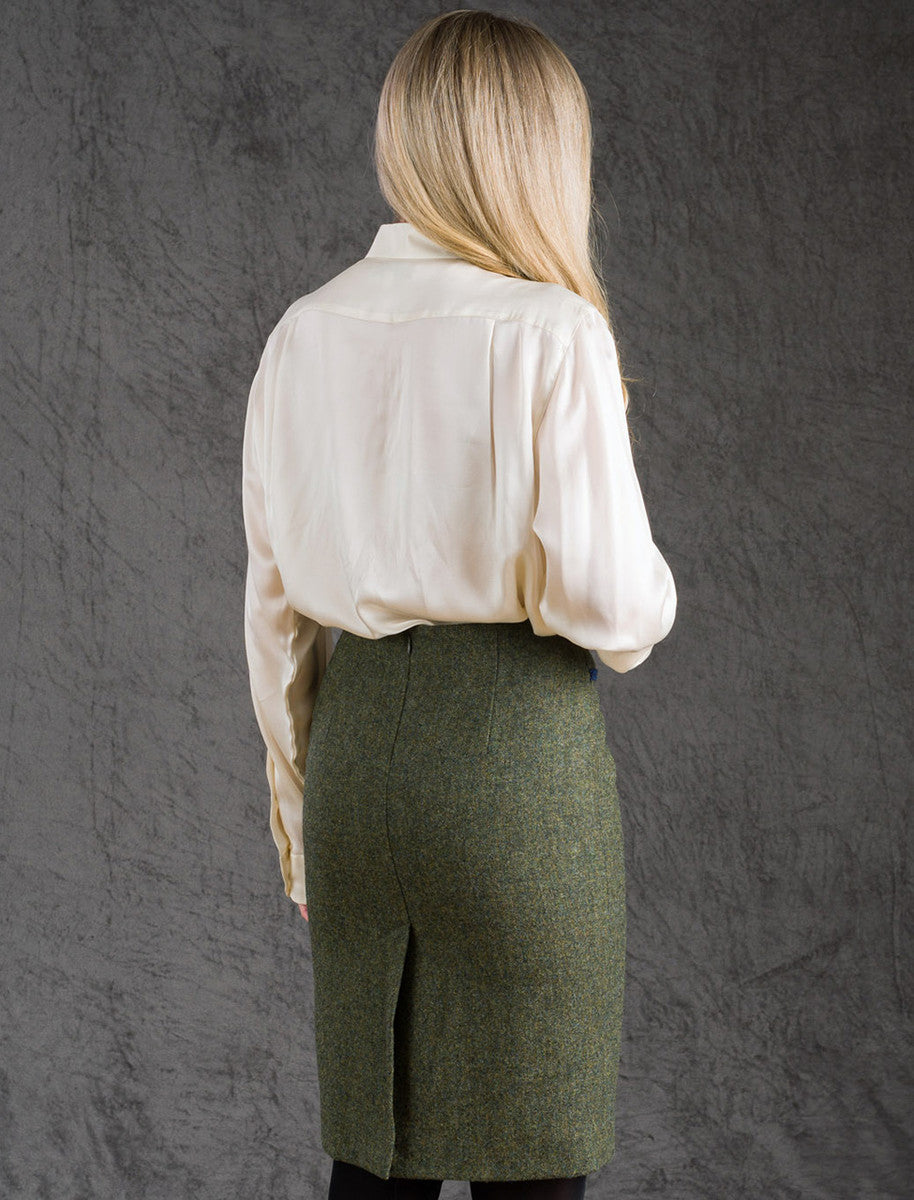 Mary Kate Tweed Skirts - Moss Fleck