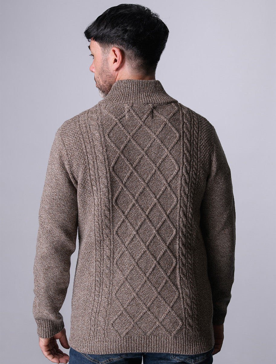 Kinsale Half-Zip Wool Sweater - Mole Marl