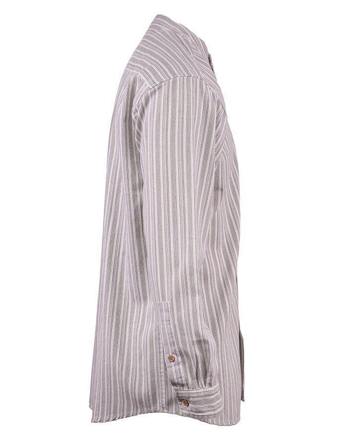 Grandfather Shirt - Grey Stripe
