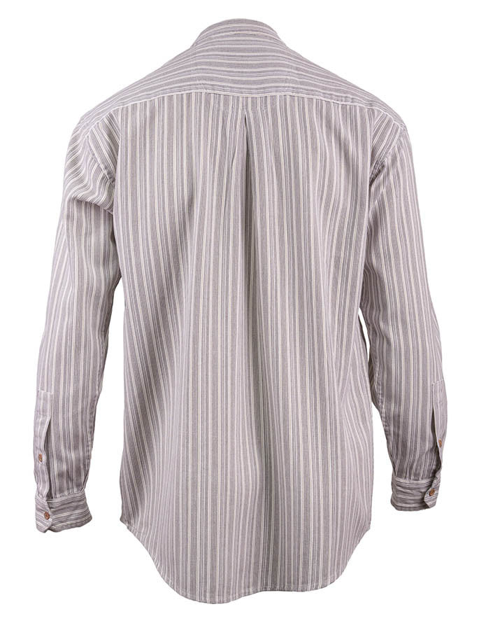 Grandfather Shirt - Grey Stripe