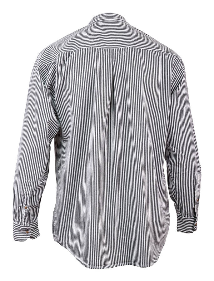 Grandfather Shirt - Navy Stripe