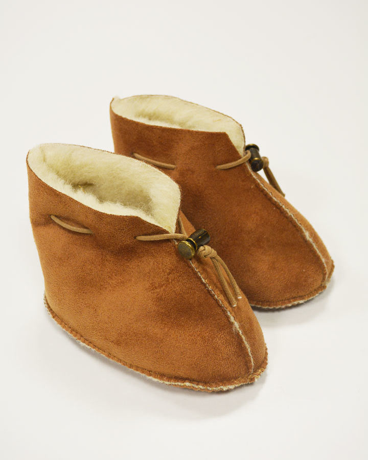 Sheepskin Baby Booties- Brown