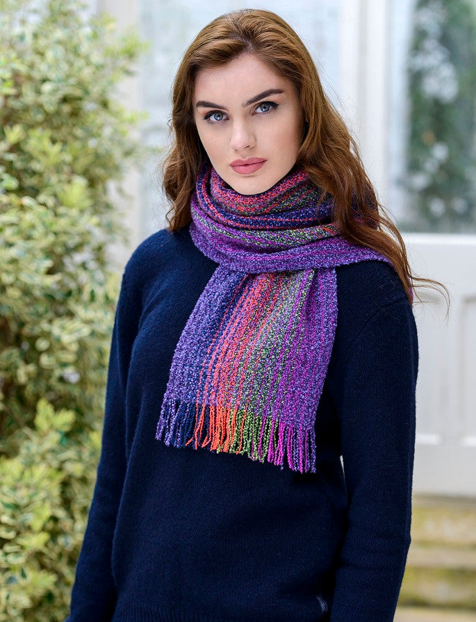 Wool Cashmere Skellig Scarf - Purple Heather