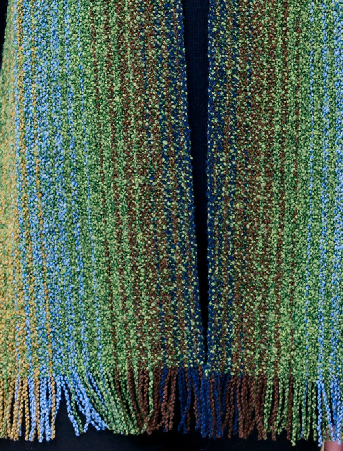 Wool Cashmere Skellig Scarf - Meadow Green Mix