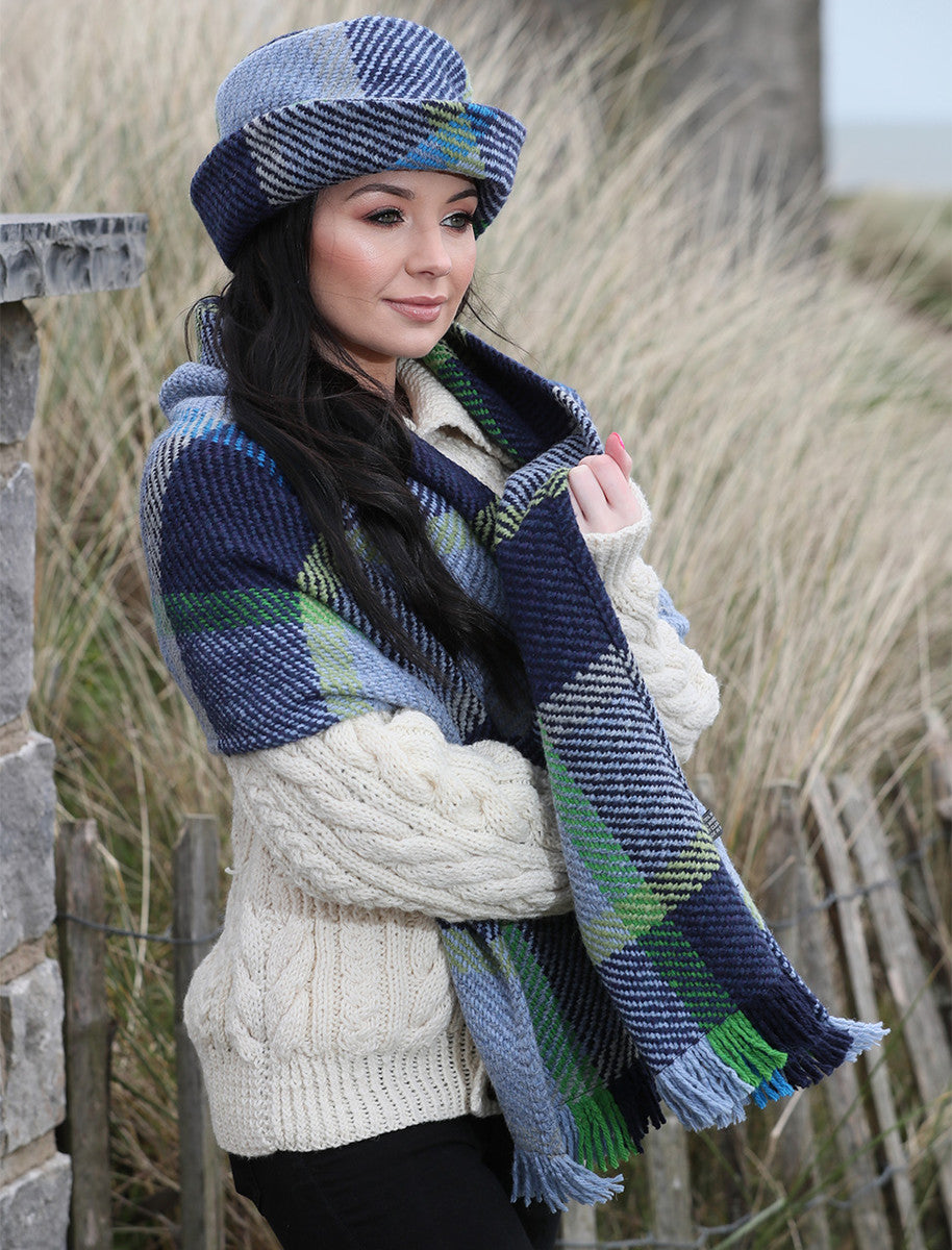 Wool Country Stole - Galway Blue
