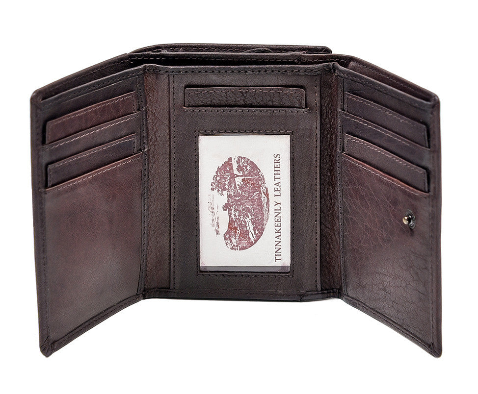 Irish Leather Trifold Purse - Brown
