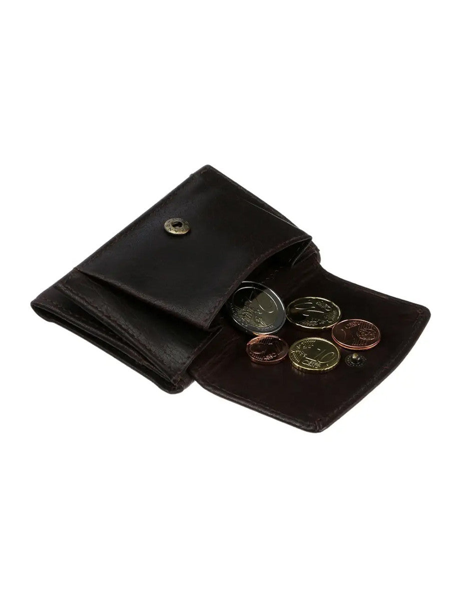 Irish Leather Trifold Purse With Coin Pouch - Brown