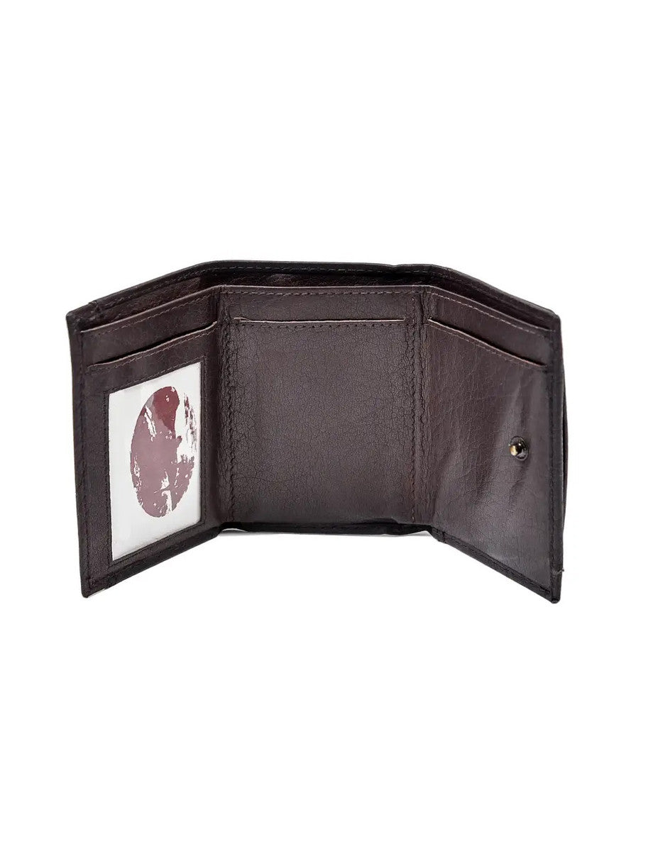 Irish Leather Trifold Purse With Coin Pouch - Brown