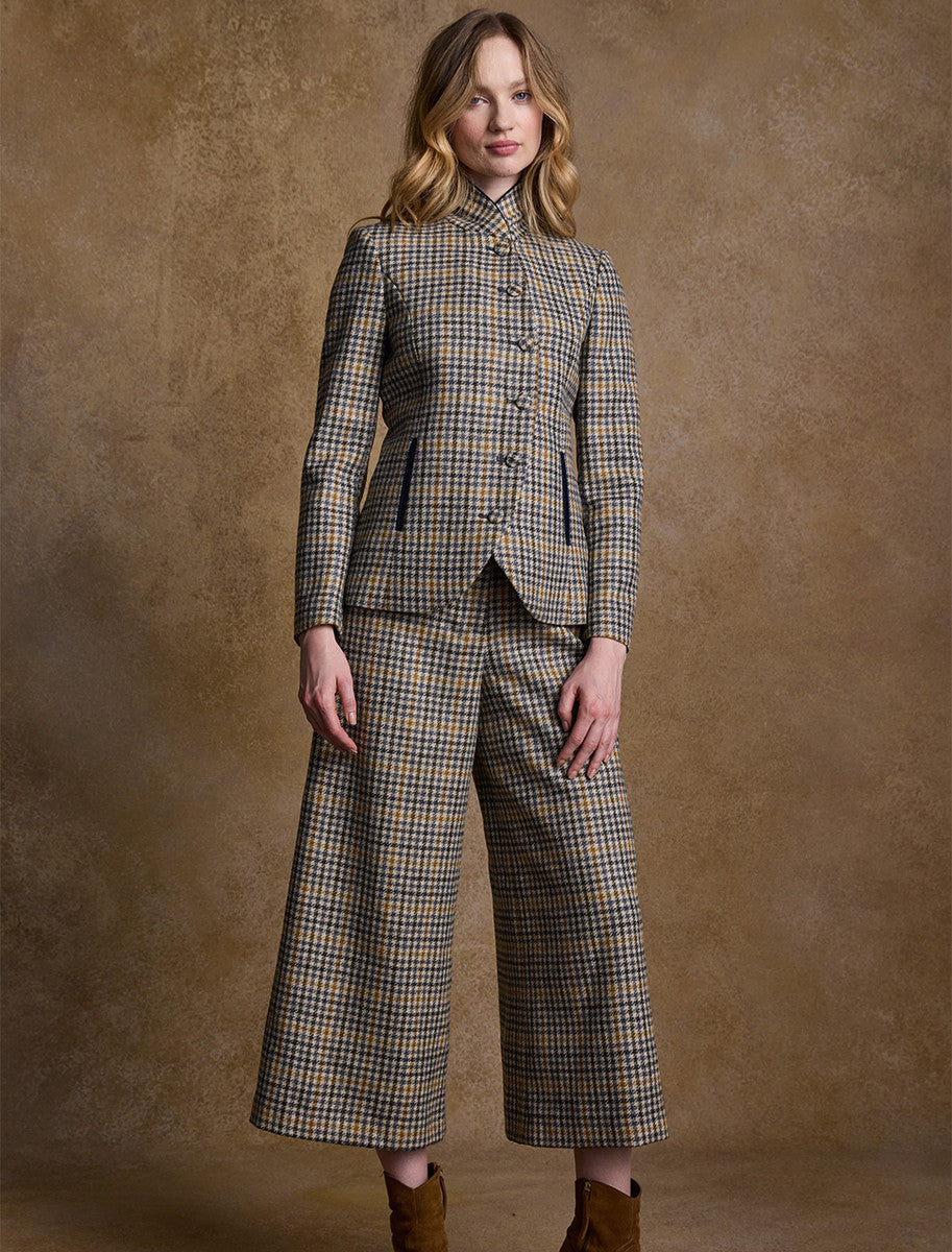 Enya Tweed Culottes - Saffron Cobalt Blue