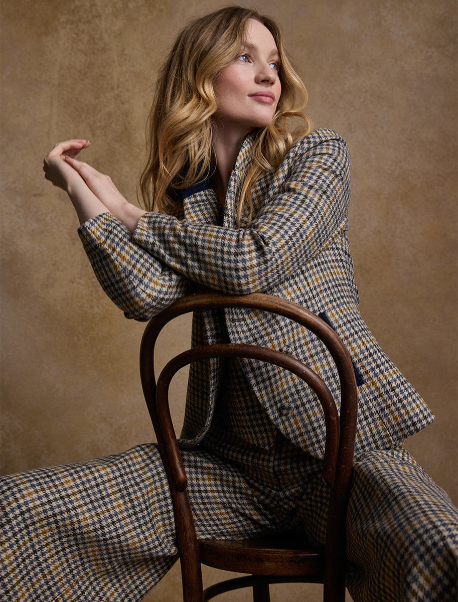 Enya Tweed Culottes - Saffron Cobalt Blue