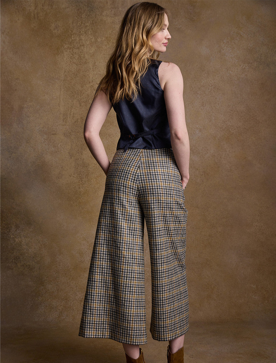 Enya Tweed Culottes - Saffron Cobalt Blue