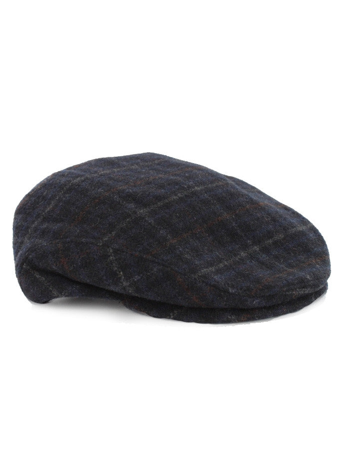 Trinity Tartan Flat Cap - Navy