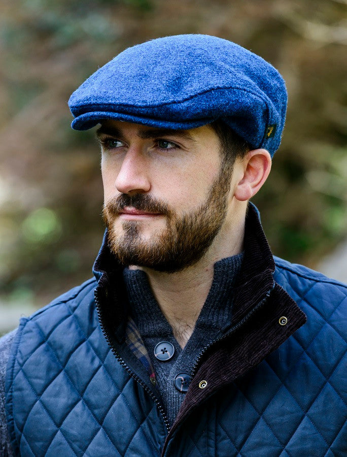 Trinity Tweed Flat Cap - Blue