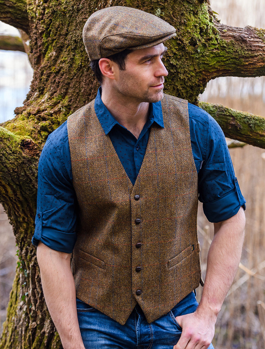 Trinity Tweed Flat Cap - Light Brown