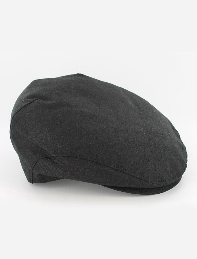 Trinity Wax Flat Cap - Black
