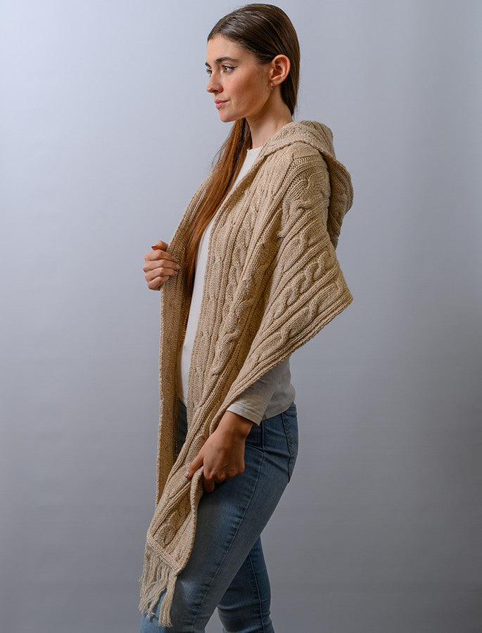 Hooded Scarf Shawl - Parsnip